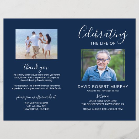 Funeral Order of Service | Photo Memorial Programm (Voorkant)