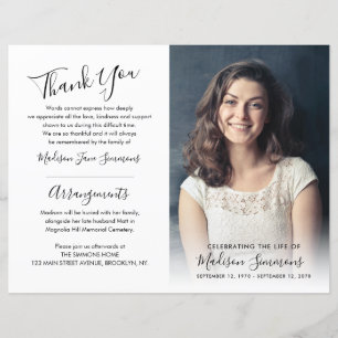 Funeral Order of Service Photo Memorial Programme