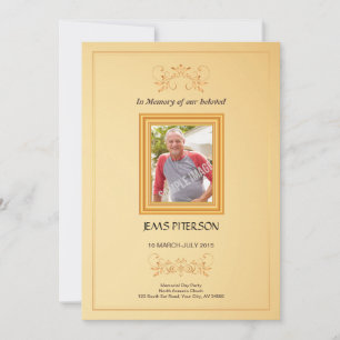 Funeral order of service Program card Aankondiging