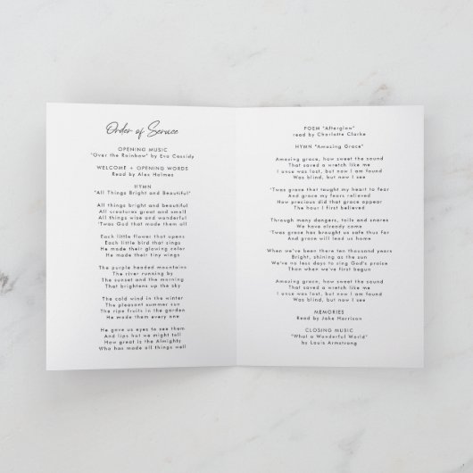 Funeral Order of Service | Viering van het leven Programma (Binnen)