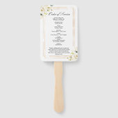 Funeral Order of Service|White Floral Set of Fans Handwaaier (Achterkant)