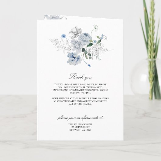 Funeral Order of Service, Wildflower Programme Programma (Achterkant)