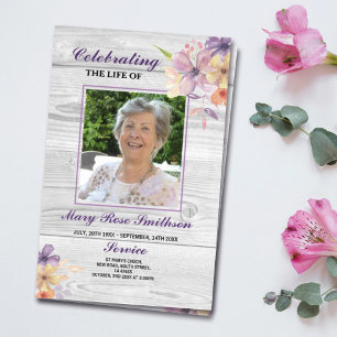 Funeral Order Service Celebration of Life Paars Flyer