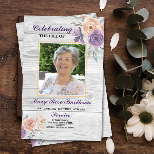 Funeral Order Service Celebration of Life Paars Flyer