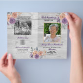 Funeral Order Service Celebration of Life Paars Flyer (Hand)