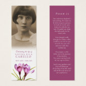 Funeral paars spring crocus poem bladwijzer mini visitekaartjes (Voorkant /achterkant)