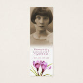 Funeral paars spring crocus poem bladwijzer mini visitekaartjes (Voorkant)