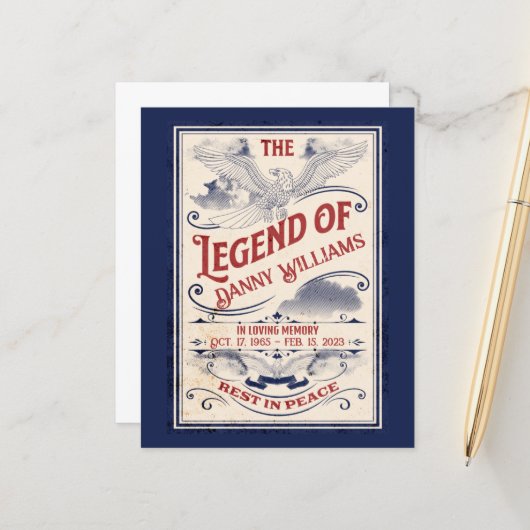 Funeral Paper Patriotic Memorial (Voorkant / Achterkant in situ)