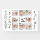 Funeral Personalized 8 Photo Collage Memorial Spandoek (Horizontaal)