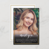 Funeral Photo Elegant Script Bedankkaart (Voorkant / Achterkant)