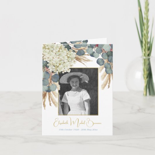 Funeral Photo Floral Elegant Eucalyptus Foliage (Voorkant)