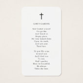 Funeral Photo Forever Hearts Cross Prayer Card (Dos)