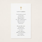 Funeral Photo Forever Hearts Cross Prayer Card (Dos)