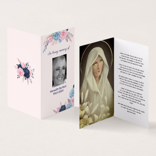 Funeral Photo in Loving Memory Prayer Card Kaart (Binnen en buitenkant)