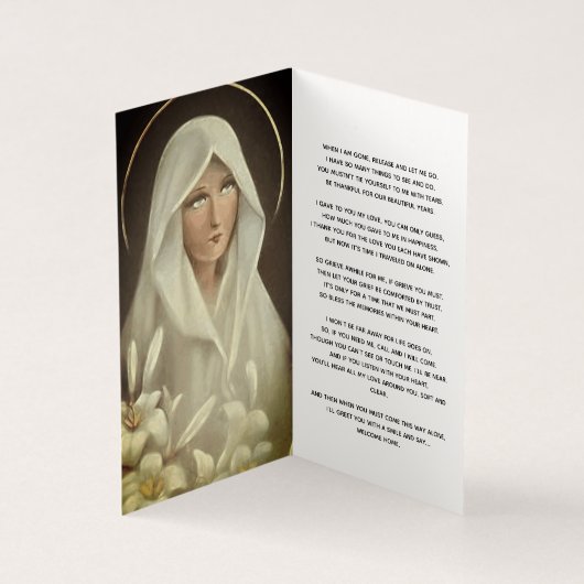 Funeral Photo in Loving Memory Prayer Card Kaart (Binnen)