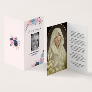 Funeral Photo in Loving Memory Prayer Card Kaart