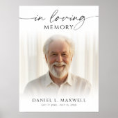 Funeral Photo In Loving Memory Welcome Sign Poster (Devant)