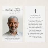 Funeral Photo Poem Prayer Card (Devant & derrière)