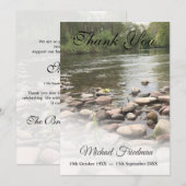 Funeral Photo Simple Stones Hartelijk dank Bedankkaart (Voorkant / Achterkant)