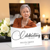 Funeral Poster Celebration of Life for Mom Reclamebord Met Voetstuk