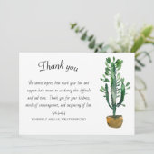 Funeral Potted Cactus Bedankkaart (Staand voorkant)