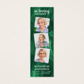 Funeral Prayer Bladwijzer 3 Foto Green Marble Mini Visitekaartjes (Voorkant)