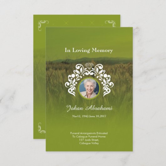 Funeral Prayer Card Kaart (Voorkant / Achterkant)