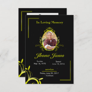 Funeral Prayer Card Kaart