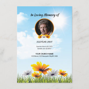 Funeral Prayer Card Kaart