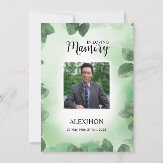 Funeral Prayer Card Sjabloon (Voorkant)