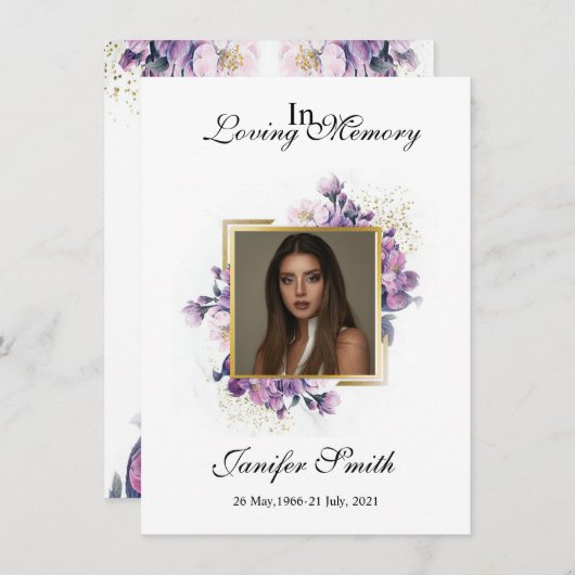 Funeral Prayer Card Template (Voorkant / Achterkant)