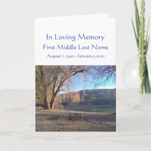 Funeral Program Beauful Park Lake Beach Programma