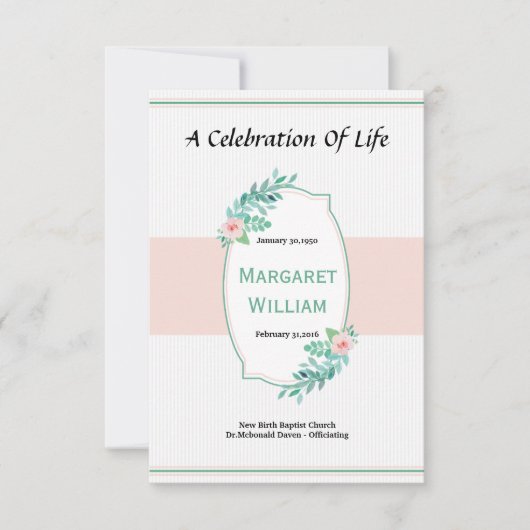 Funeral Program Card Kaart (Voorkant)