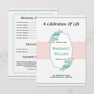 Funeral Program Card Kaart