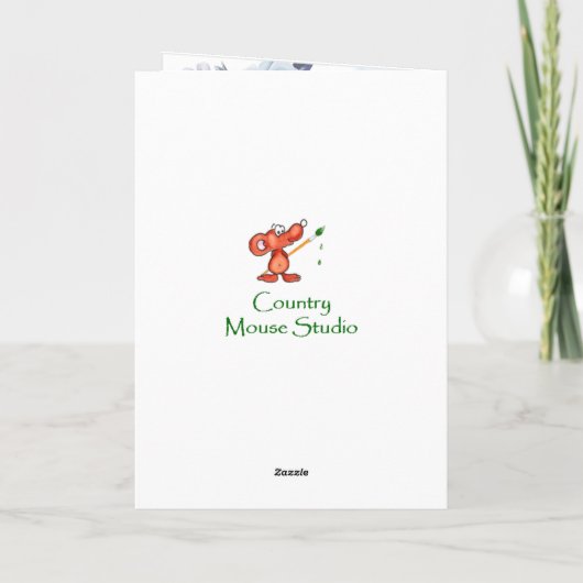 Funeral Program Custom Blue Flowers Programma (Achterkant)