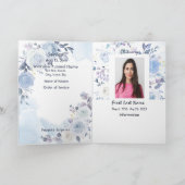 Funeral Program Custom Blue Flowers Programma (Binnen)