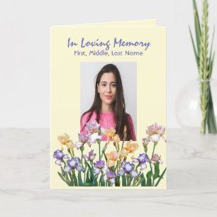 Funeral Program Custom Paars Yellow Iris Flower Programma