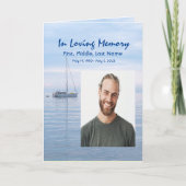 Funeral Program Custom Sailboot Sailor Programma (Voorkant)