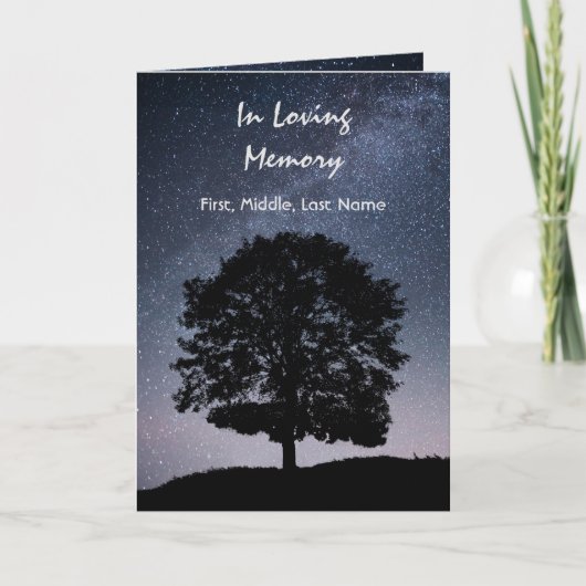 Funeral Program Custom Stars Night Trees Programma (Voorkant)
