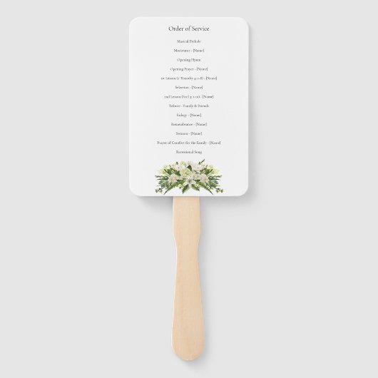 Funeral Program Fan – Memorial Keepsake Handwaaier (Achterkant)
