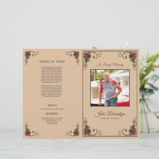 Funeral Program Flyer Template (Debout devant)