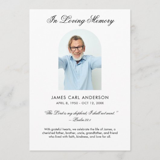 Funeral Program Photo Celebration of Life Service Programma (Voorkant)