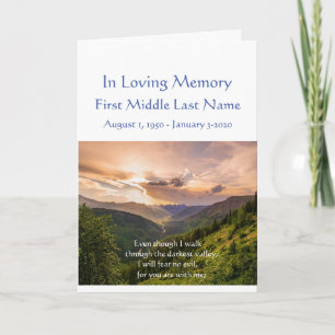 Funeral Program Psalm 23 Walk through Valley Programma