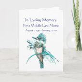 Funeral Programme Kingfisher Waterverf Bird Programma (Voorkant)