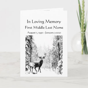 Funeral Programme Stag Deer in Forest Programma
