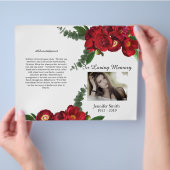 Funeral Programme van Bi-Fold Red Peony Flyer (Hand)