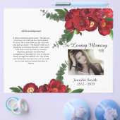 Funeral Programme van Bi-Fold Red Peony Flyer (Enkel)