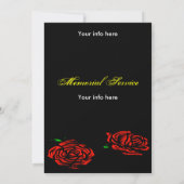 Funeral Red Rose Invitation Card Kaart (Achterkant)