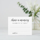 Funeral Service, Black Script, Share a memory Kaar Briefkaart (Staand voorkant)