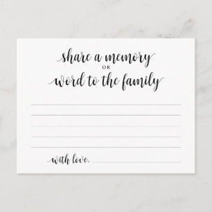 Funeral Service, Black Script, Share a memory Kaar Briefkaart